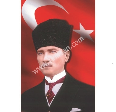 Byk Boy Atatrk Posteri Bayrak Modeli 150x225 cm