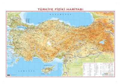 Trkiye Fiziki Harita 70x100 cm