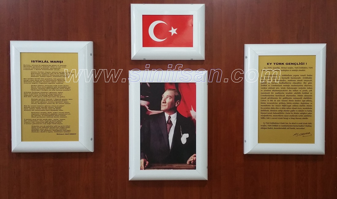Atatürk köşeleri çeşitleri ve fiyatları beyaz alüminyum çerçeveli modeli