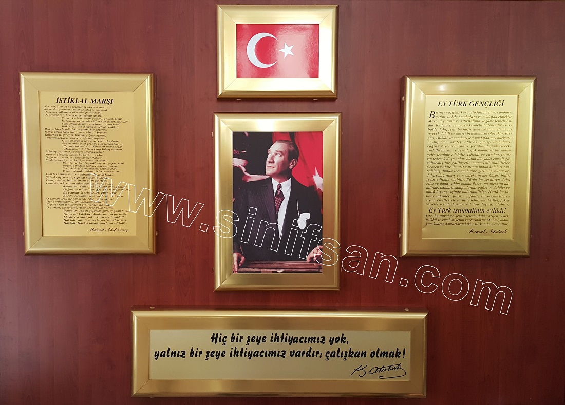 Atatürk köşesi alüminyum çerçeveli Atatürk köşeleri örnekleri