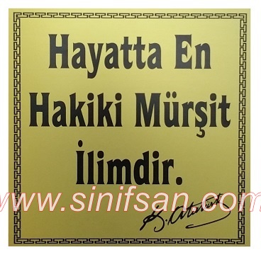 atatürk büstü ve Atatürk Köşeleri yazıları, levha üzerine baskı