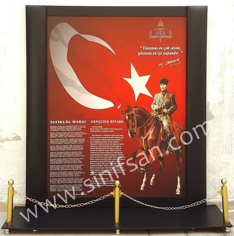 Atatrk keleri deri kasal okul ve kurum girii Atatrk kesi modeli 185x200 cm