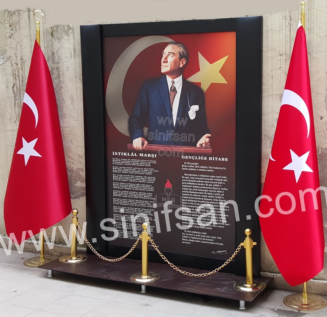Atatürk köşesi deri çerçeve model