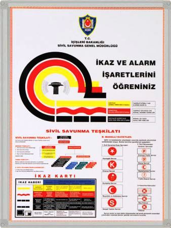 Sivil Savunma iaretleri levhas Sivil savunma panosu sat 50x70 cm