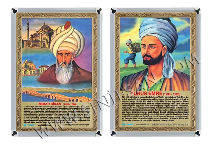 Türk Büyükleri Posterleri seti Alüminyum Çerçeveli modeli fiyatları 23 Adet