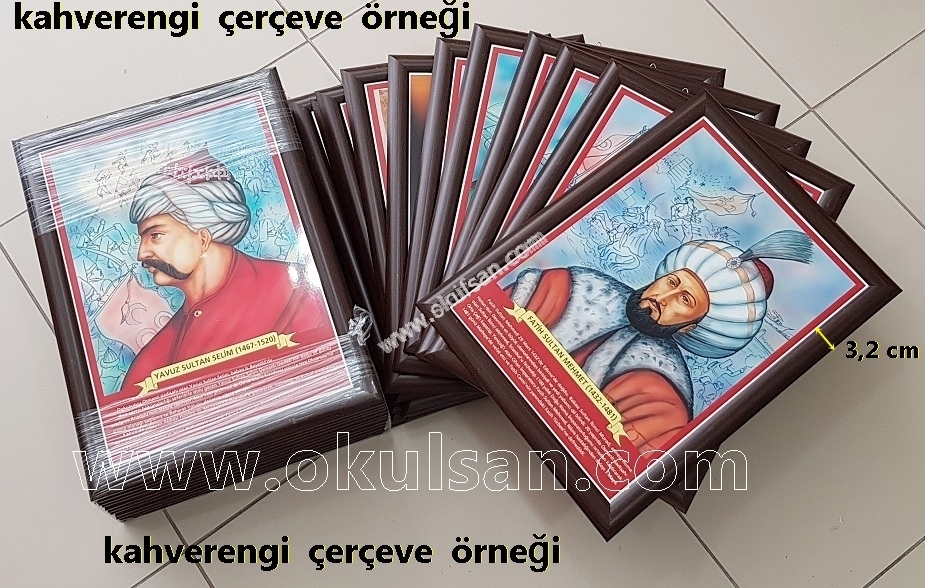 Türk büyükleri isimleri posterleri ve resimleri okul koridorları için satışı 23 Adet Çerçeveli