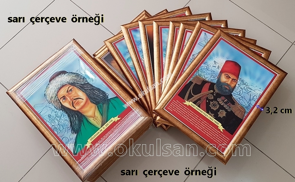 Türk büyükleri isimleri posterleri ve resimleri okul koridorları için satışı 23 Adet Çerçeveli