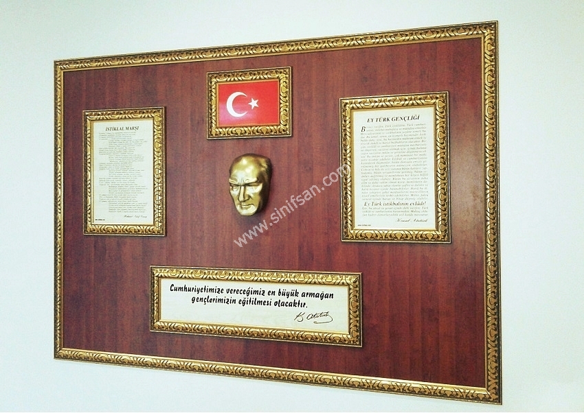Okullarda Atatürk Köşesi örnekleri Atatürk köşesi Çerçeveli Atatürk Köşesi Ahşap Atatürk Köşesi fiyat