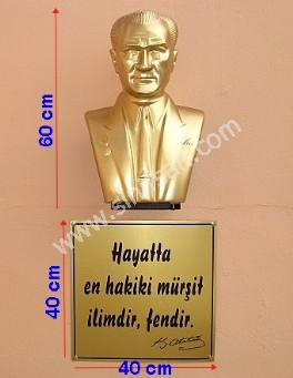 Atatürk Büstü duvara monte 60 cm
