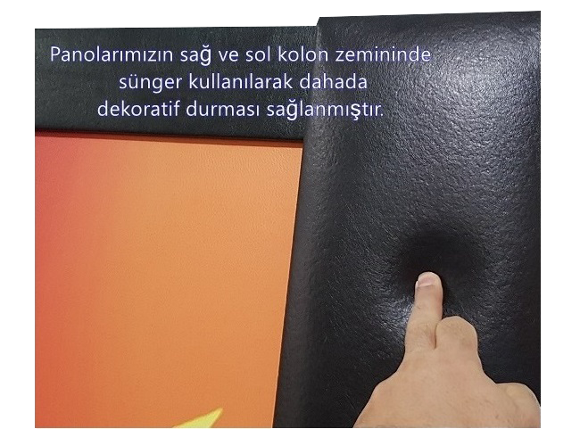 Atatürk Resimli Deri Makam Arka Fonu 100x160 cm