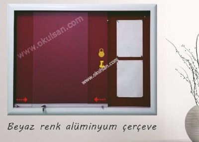 Caml ilan panosu fiyat  En ucuz caml duyuru panosu Apartman duyuru ilan panosu Srgl kilitli pano Caml 90x120 cm