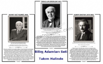 Bilim Adamları seti Takım halinde Dünya ve Türk Bilim adamları resimleri 67 Adet 35x50 cm