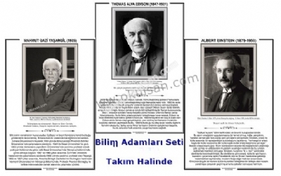 Bilim Adamlar seti Takm halinde Dnya ve Trk Bilim adamlar resimleri 67 Adet 35x50 cm