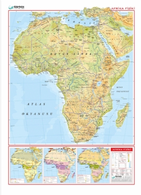 Afrika Fiziki Harita 70x100cm