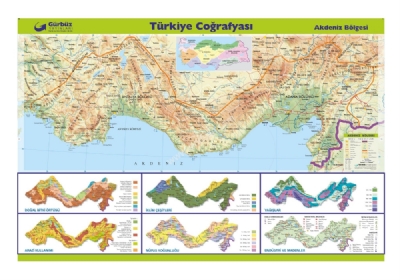 Akdeniz Blgesi Harita 70x100 cm