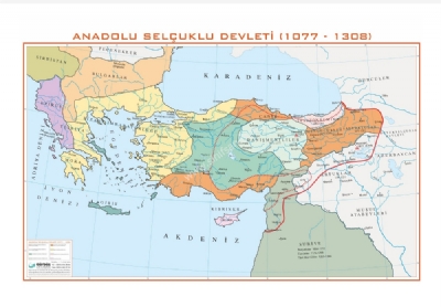 Anadolu Selçuklu İmparatorluğu Harita 70x100cm