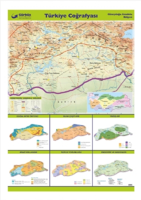 Gney Dou Anadolu Blgesi Harita 70x100 cm