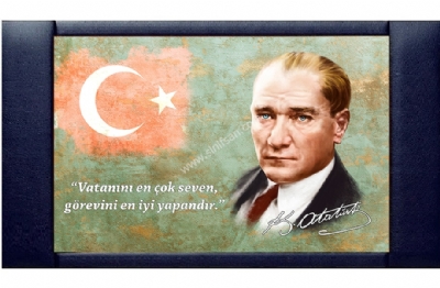 Derili Atatrk Resimli Makam Panosu 85x140 cm