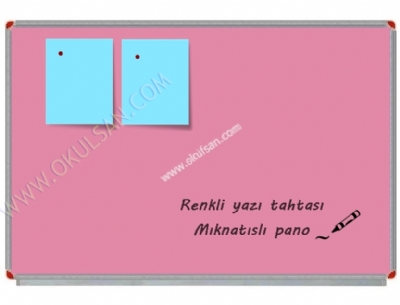 Pembe renk lan panolar mknatsl yaz panolar 45x60 cm