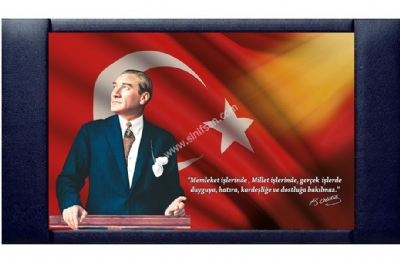 Atatürk resimli makam panosu Atatürklü makam panoları satışı ve imalatı 100x160 cm