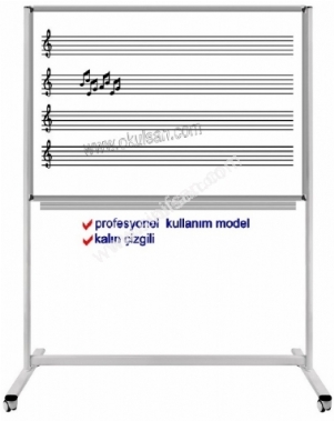 Mzik dersi tahtas ayakl dizekli profesyonel model 120x200 cm