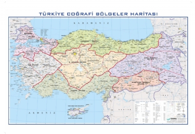 Türkiye Bölgeler Haritası 70x100 cm