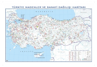 Türkiye Endüstri Ve Madenler Harita 70x100cm