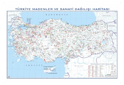 Trkiye Endstri Ve Madenler Harita 70x100cm