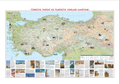 Türkiye Tarihi Ve Turistik Yerler Harita 70x100cm