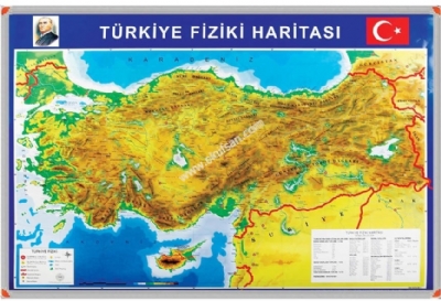 Türkiye Fiziki Haritası Büyük boy Türkiye fiziki harita satışı 70x100 cm
